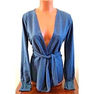 The North Face Women's Terry Wrap Cardigan women Sweater Monterey Blue Heather L